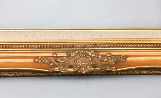 Image 1 of Antique Baroque wooden frame, patinated with gold leaf, handmade, Louis XVI style. Baroque frame for a painting, mirror, etc.
