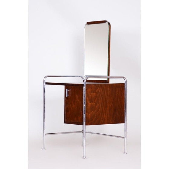 Image 1 of Vintage bauhaus vanity in beech and chrome, 1930