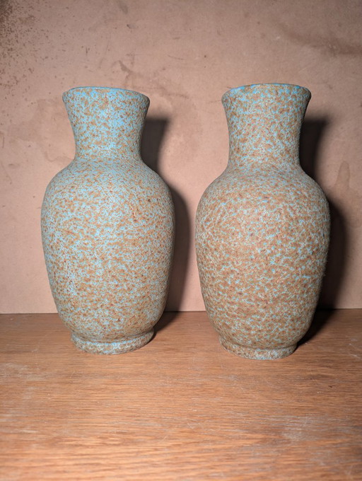 Pair of Vintage Stoneware Vases by Hubert Guy, Potter of Accolay