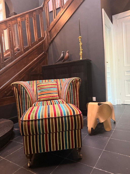 Schröno Vintage Sofa – Etro-Inspired Upholstery – Statement Design – fauteuils, Textile (photo 2 of 7)