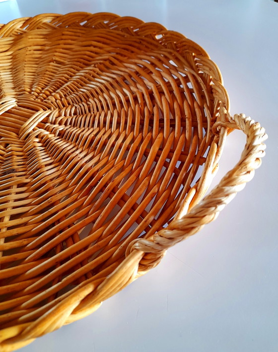 Image 1 of Vassoio in rattan intrecciato, 1960