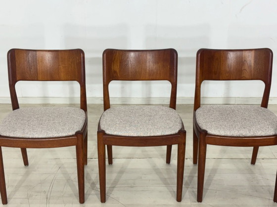 Image 1 of 5x Henning Kjarnulf Teakhouten Stoelen Eetkamerstoelen Stoel Eetkamerstoel Vintage