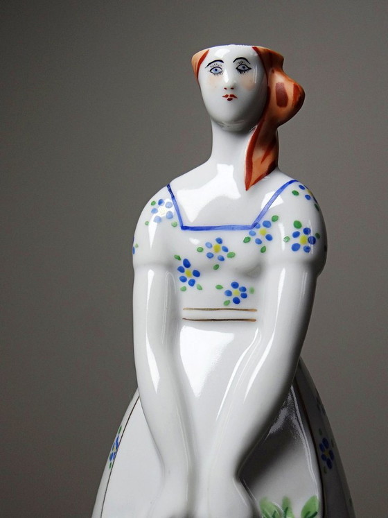 Image 1 of Rare antique collectible porcelain bottle by Michelaud Limoges, Robj Paris style