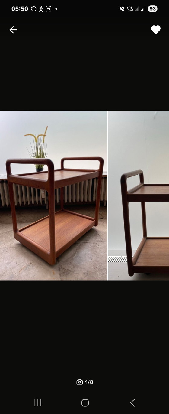 Image 1 of Mid - Century Cado Danish teak side table side trolley bar trolley 1970s Made in Denmark