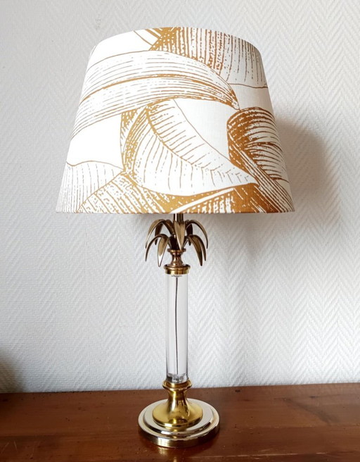 Plexiglaslampe in Palmenform, im Stil von Maison Charles