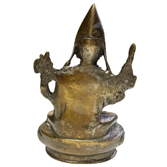 Raro Lama erudito tibetano del siglo XVIII – 1 kg de bronce macizo – 15,5 cm – Esculturas, Bronze (photo 5 of 10)