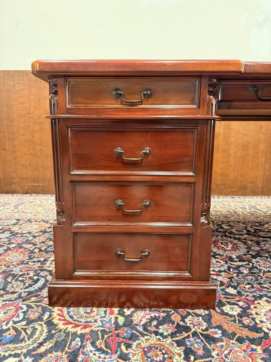 Escritorio clásico inglés Chesterfield Partnerdesk – Leather, Wood (photo 9 of 19)