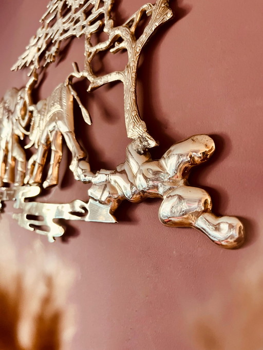 Messing wand decoratieplaat “olifanten”