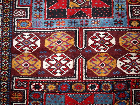 Image 1 of Alfombra persa kurda antigua hecha a mano de 122 cm x 243 cm (4' x 8'), década de 1880 - 1B419