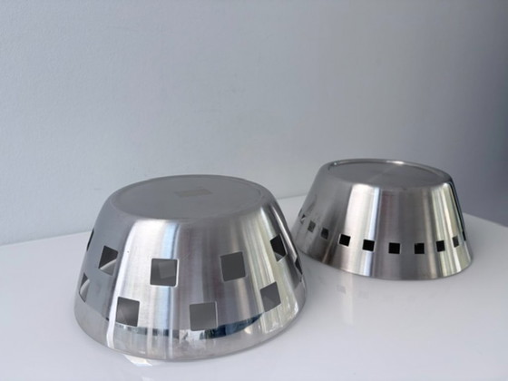 Set di 2 Ciotole di design geometriche vintage in acciaio inossidabile – rvs (photo 8 of 10)