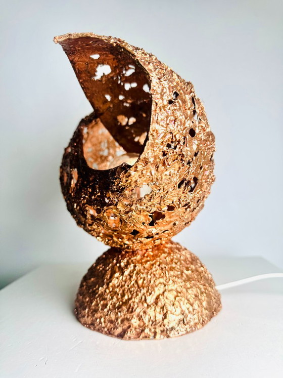 Sculptural Table Lamp in Copper by Aimo Tukiainen for Oy Moonlight, Finland, 1970s (photo 7 of 9)