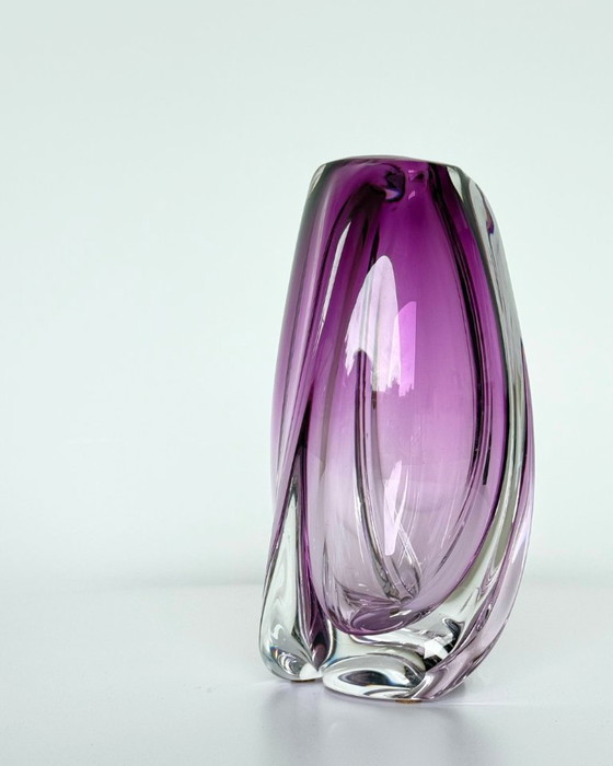 Image 1 of Val Saint Lambert “Milette” Crystal Vase by René Delvenne – Belgium, 1960s