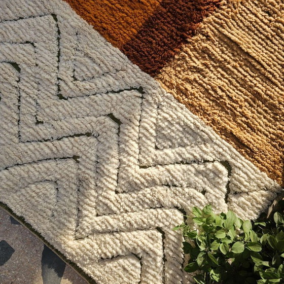 Image 1 of Beni Ourain Marokkaans tapijt, 3x2,5m Berberbruin tapijt, tapijt in aardetinten, terracotta tapijt