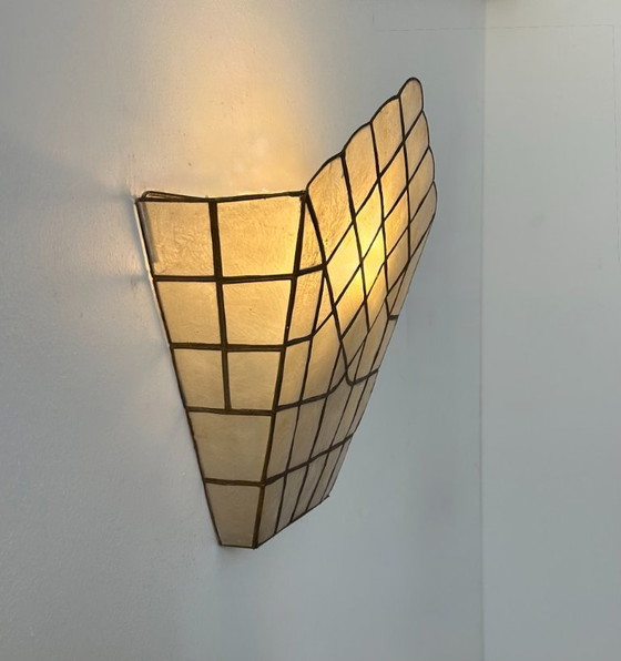Image 1 of Wandlampe aus Perlmutt und Messing, Frankreich, 1970
