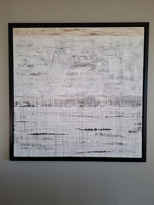 Original Bea Lopez Painting "Nebel" – schilderijen tekeningen, Wood, Canvas (photo 2 of 5)