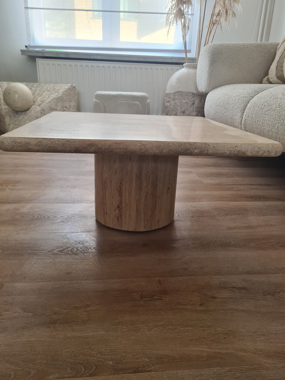 Image 1 of Vintage Traventin Coffee Table