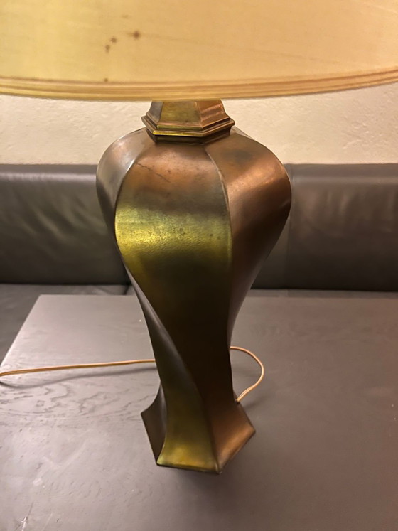 Image 1 of Sculptural mid-century Kullmann table lamp (c. 1965–1975) — sand-cast, large size, beautiful patina