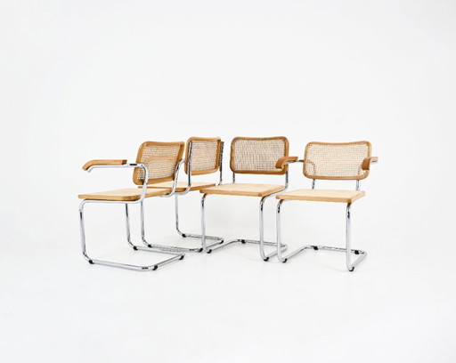 Chaises de salle à manger Style B32 par Marcel Breuer Ensemble de 4