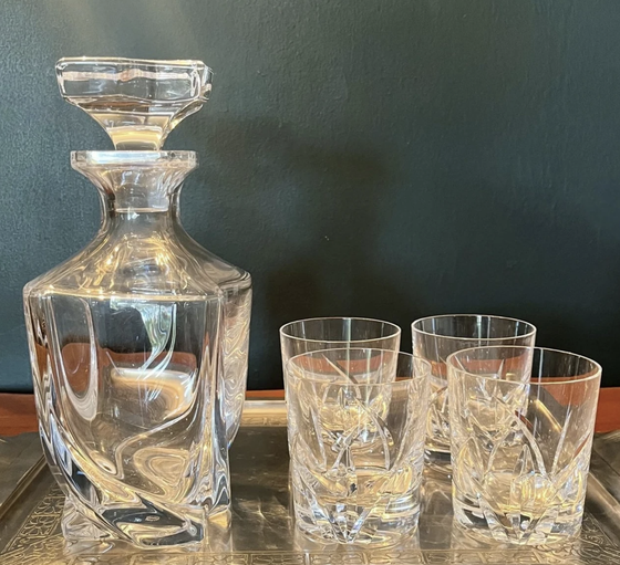 Image 1 of Vintage 5-delige Cristal Whisky set Cristal De Sevres