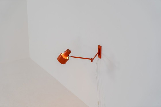 Image 1 of Lámpara de pared “Skala” naranja de Jo Hammerborg para Fog & Mørup (Dinamarca, años 60).