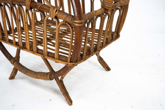 Image 1 of Portariviste italiano in bambù e rattan, anni '50