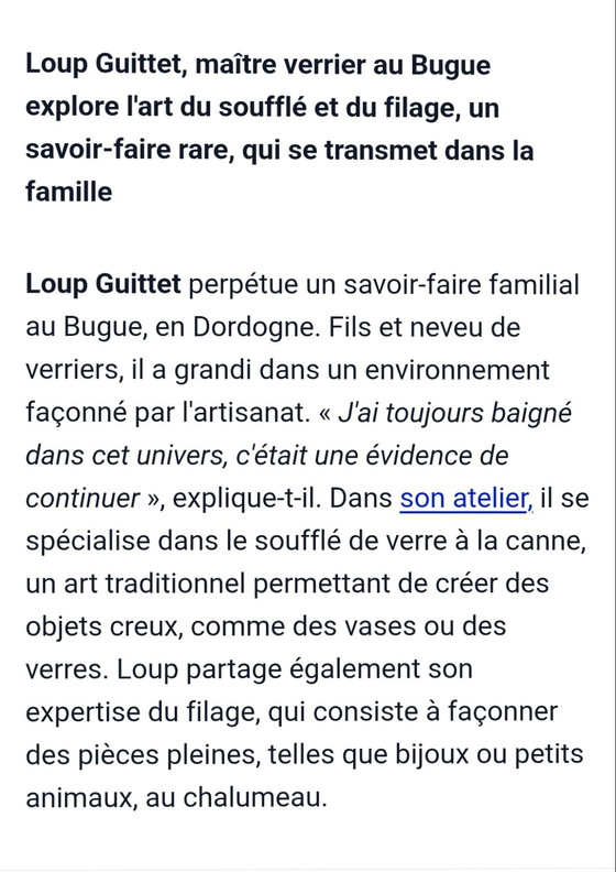 Image 1 of Pompoen van geblazen glas, gesigneerd door Loup Guittet.