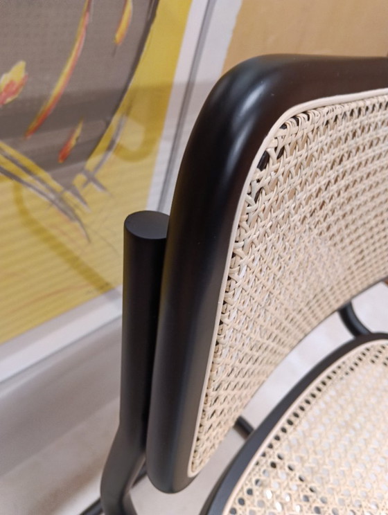 Image 1 of ALIVARMVSEVM 104. SET of 2 CESCA B32 Chairs (NEW) in Black Frame Limited Edition 