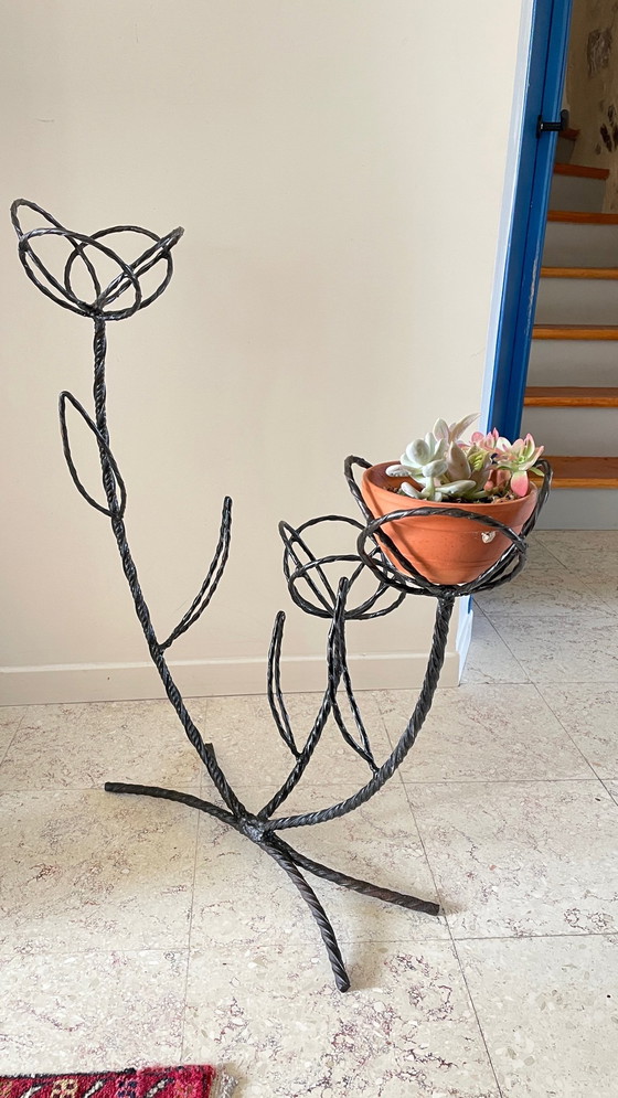 Image 1 of Mensola per piante in acciaio curvo vintage