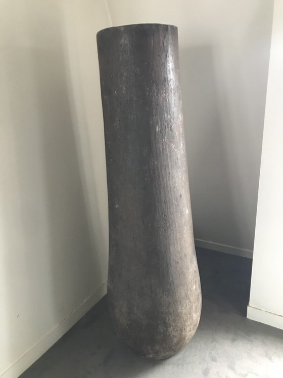 Pair of Brutalist Teak Columns / Totems, Ex-Nobu Paris (180 cm), Decorative Objects, Wood, Brown (photo 6 of 8)