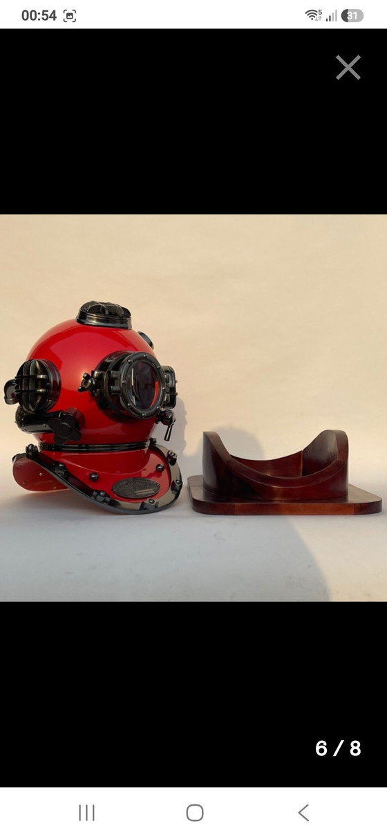 Casco da Palombaro Mark V Morse XXL – Ottone & Acciaio – Decorazione Marina – Morse Diving Equipment Co. Inc (photo 6 of 6)