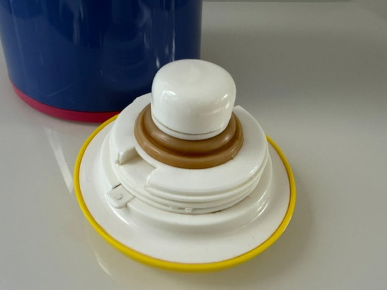 Vintage 80s colorful Memphis design thermos, Crockery, Plastic, Glass, Multi Color (photo 12 of 16)