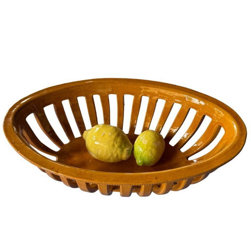 Coupe en faïence ajourée, centre de table - Maison Pichon Uzès, début du XXe siècle