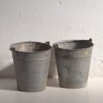 Antique metal buckets (c.1920). Set of 2 pieces – Decorative Objects, Rustic (photo 6 of 16)