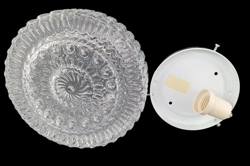 2244 massive glass ceiling lamp with relief glass