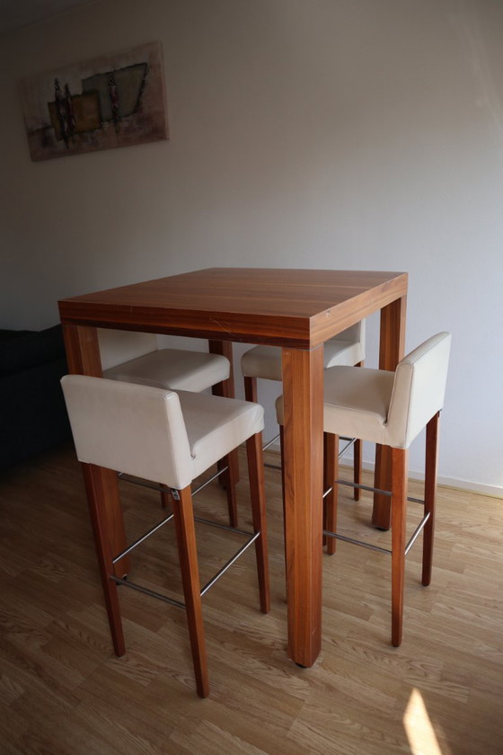 Image 1 of 4 Hülsta bar stools in perfect condition - optional bar table for small additional charge