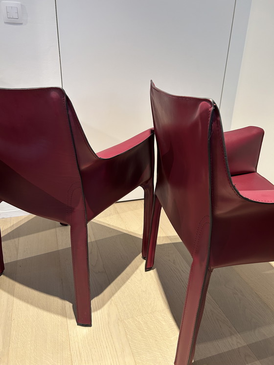 Image 1 of 4x Cassina stoelen bordeaux