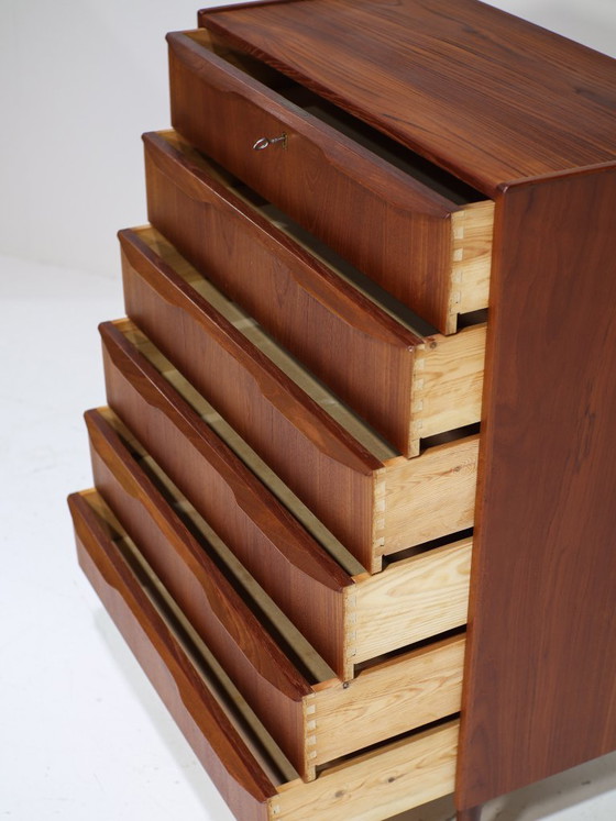 Image 1 of Tall teak chest of drawers vintage 1960s Danish