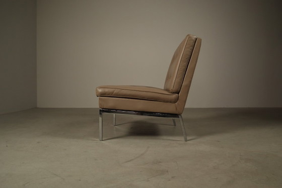 Poltrona Florence Knoll, Poltrone, Cromo, Pelle, Beige, Vintage (foto 3 di 15)
