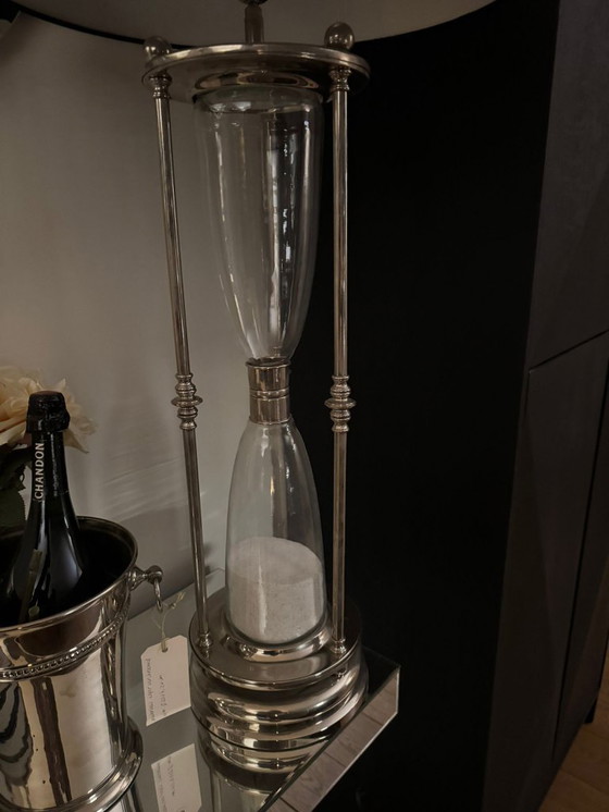 Image 1 of EICHHOLTZ hourglass TABLE LAMP - nickel 100 cm