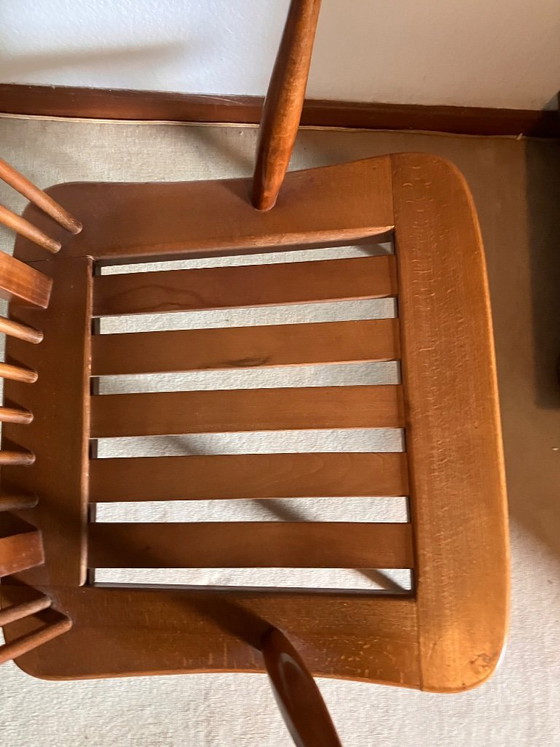 Image 1 of Two Vintage Armchairs With Characteristic Spindle Backrests