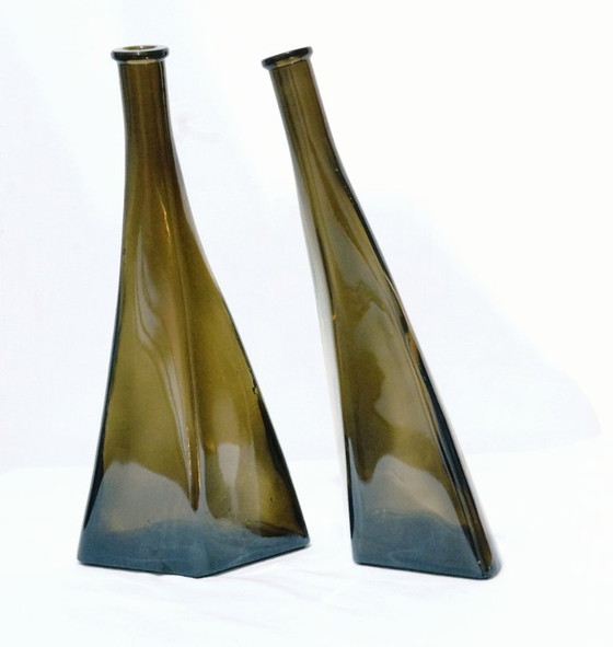 Image 1 of Ensemble de 2 bouteilles vintage en verre de Berne de Paco O. Frey – Style moderne du milieu du siècle