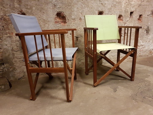 2 sedie da regista in teak