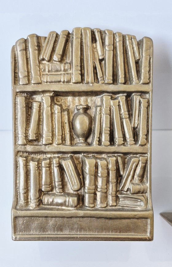 2 sujetalibros antiguos de latón con forma de "libros" – Objetos decorativos, Brass (photo 7 of 9)
