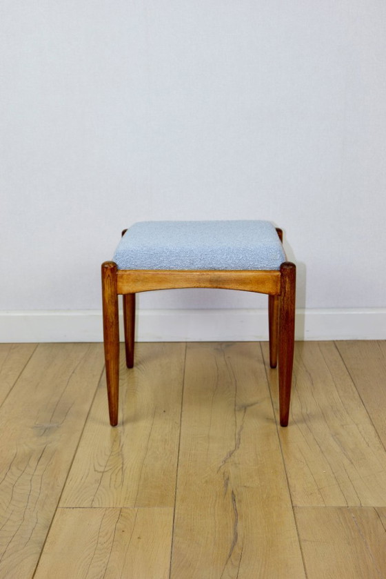 Image 1 of Tabouret Edmund Homa, assise en bouclette bleue claire
