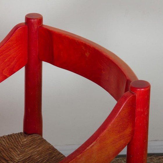 Poltrona Carimate di Vico Magistretti per Cassina, 1960, Poltrone, Legno, Rosso (foto 2 di 7)
