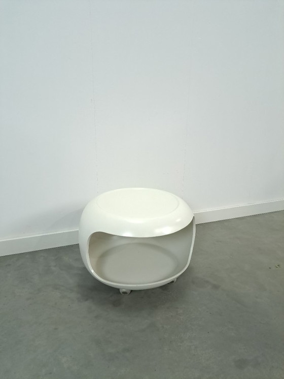 Image 1 of Tavolino bianco Space Age su ruote