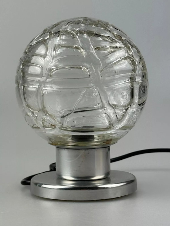 Image 1 of 60's 70's Lampe de chevet Chrome Doria Verre Space Age Design