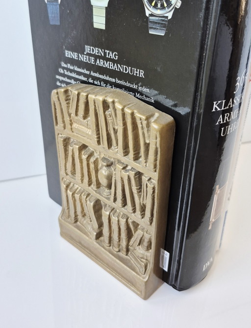2 sujetalibros antiguos de latón con forma de "libros" – decoratieve objecten, Brass (photo 2 of 9)