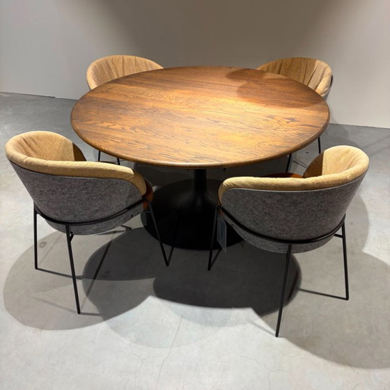 KFF Design Lunar Pure Chaises de salle à manger (lot de 4), Cuir, Métal, Noir (photo 2 sur 5)