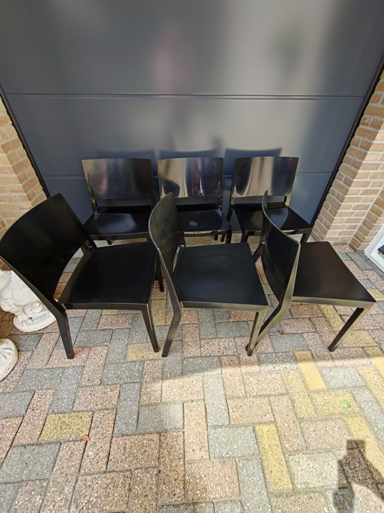 Image 1 of 6 sillas Kartell Lizz negras de 4 patas restauradas